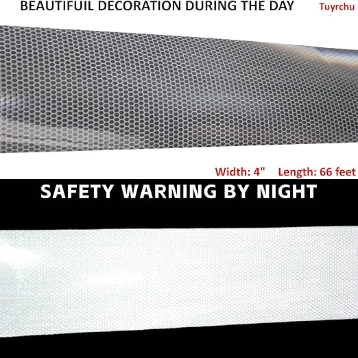 Silverer Reflective Tape 4 inch Wide, Outdoor Waterproof Hazard Conspicuity - Image 3
