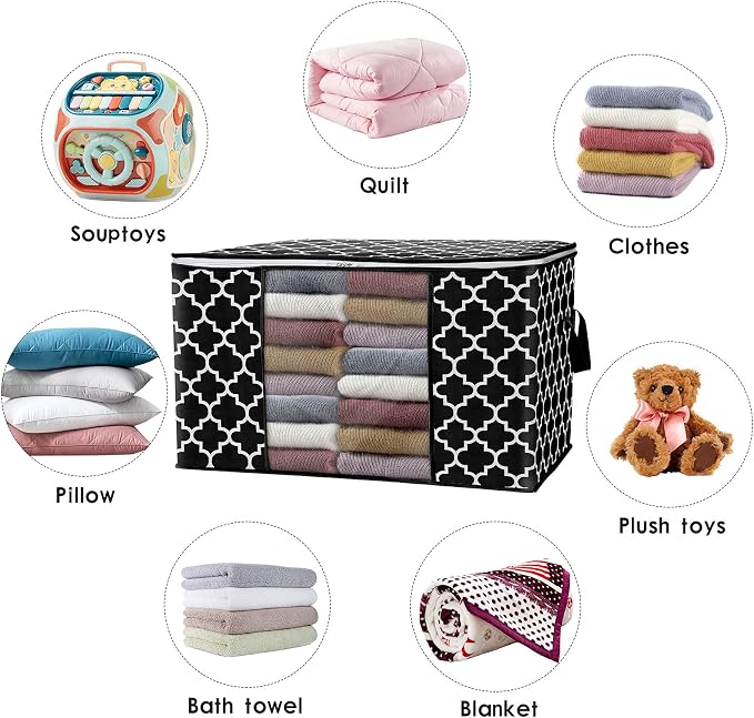WISELIFE Storage Bags 100L 6-Pack Large Blanket Clothes Organization and - Image 8