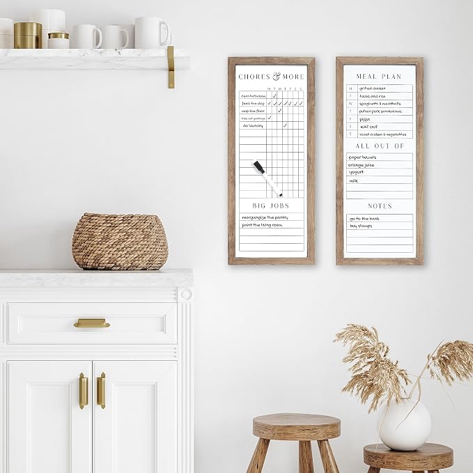 Sheffield Home Set of Two Family Planner Dry Erase Boards Featuring, Chore Chart - Field & Grace