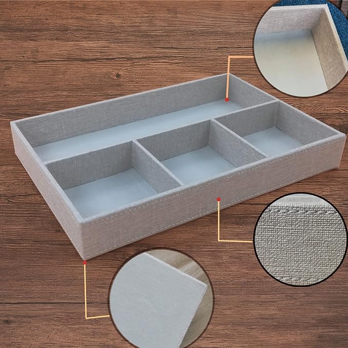 Desktop PU Leather Storage Rack, Proxy Parking tray, Dressing table Desktop - Image 3
