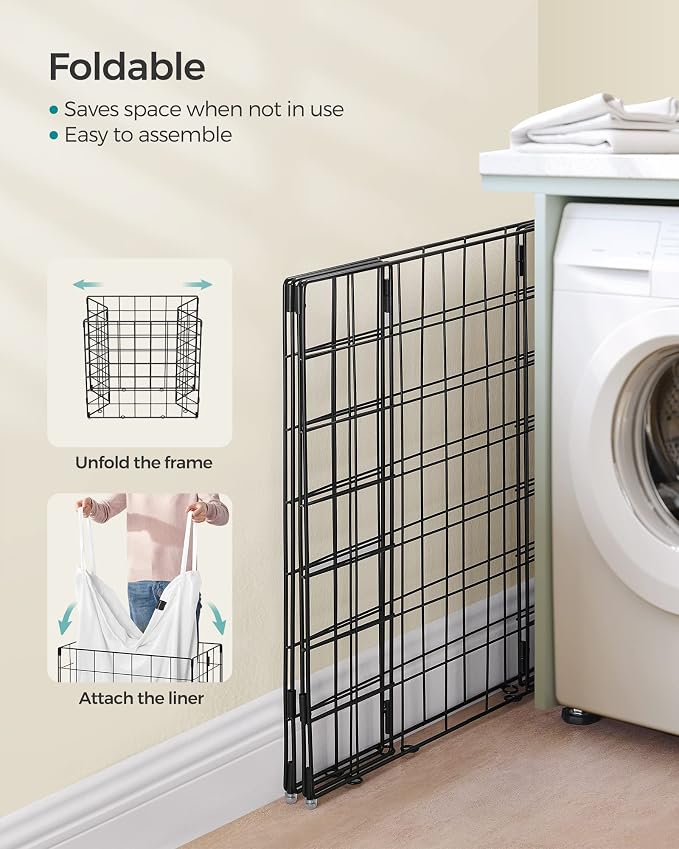SONGMICS Laundry Hamper, 29 Gal. Laundry Basket, Collapsible Clothes Hamper - Field & Grace
