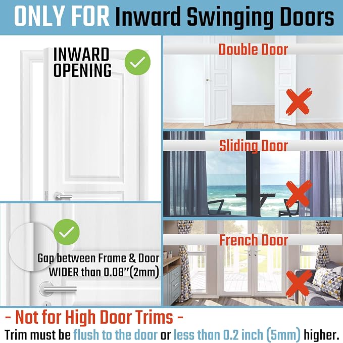 4PACK Home Security Door Reinforcement Lock Childproof, Add High Security to - Image 5