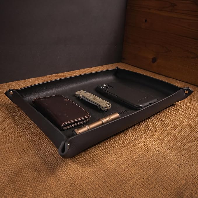 Valet Tray – Full-Grain Leather Catchall Organizer - Image 2