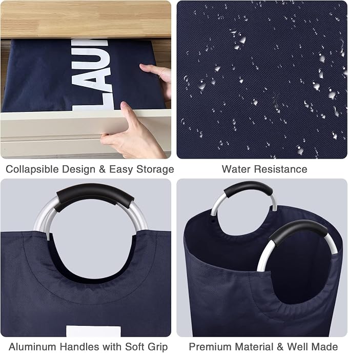 Large Laundry Basket Collapsible，Freestanding Clothes Hamper Bag - Image 4