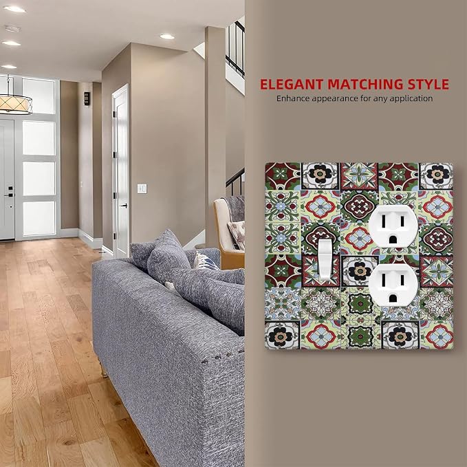 Wallplates Talavera Tile Decal 1 Toggle 1 Duplex Switch Plate Electrical GFCI - Image 7