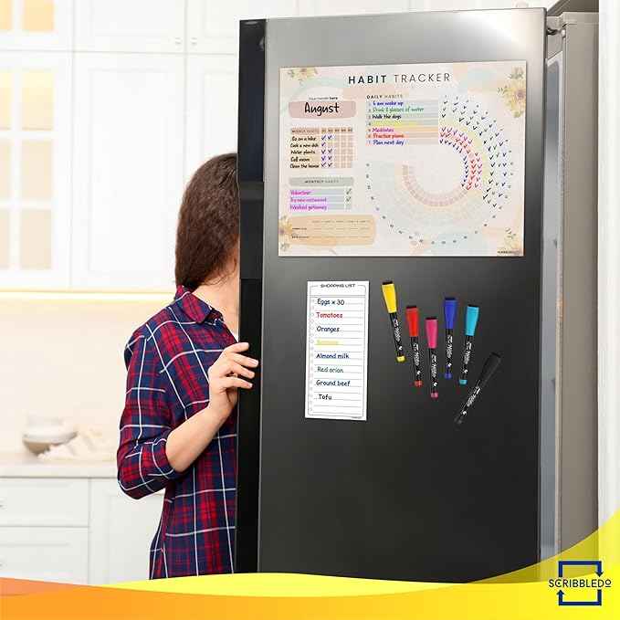 Habit Tracker Journal Workout Motivation Fridge Calendar Dry Erase 13” X 17”
