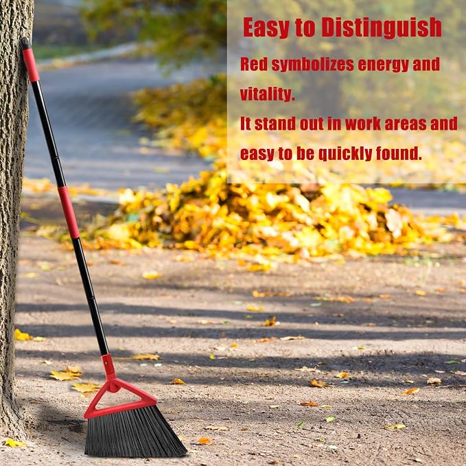 Heavy Duty Broom Outdoor and Indoor, 2 Pack Upgraded Commercial Angle Brooms - Image 7