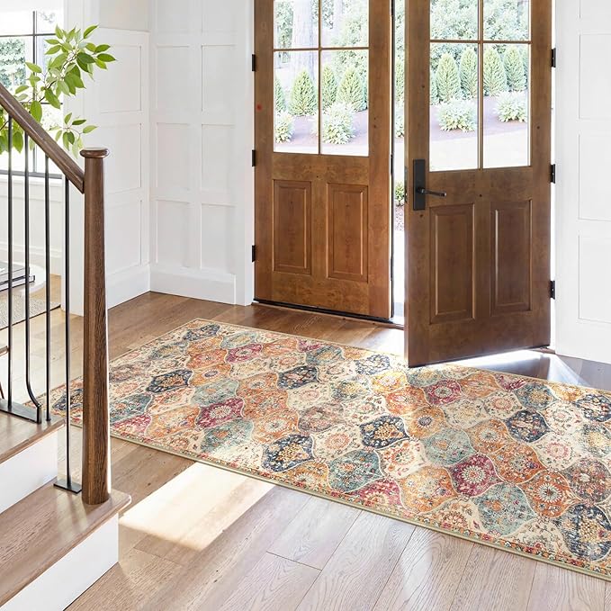 Lahome Moroccan Hallway Runner Rug, Oriental Laundry Room Rug Non-Slip Vintage - Image 7