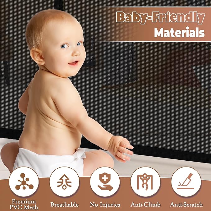 200.1" Retractable Baby Gate Extra Wide, Mesh Gate Long Child Gate Pet Gate - Image 6