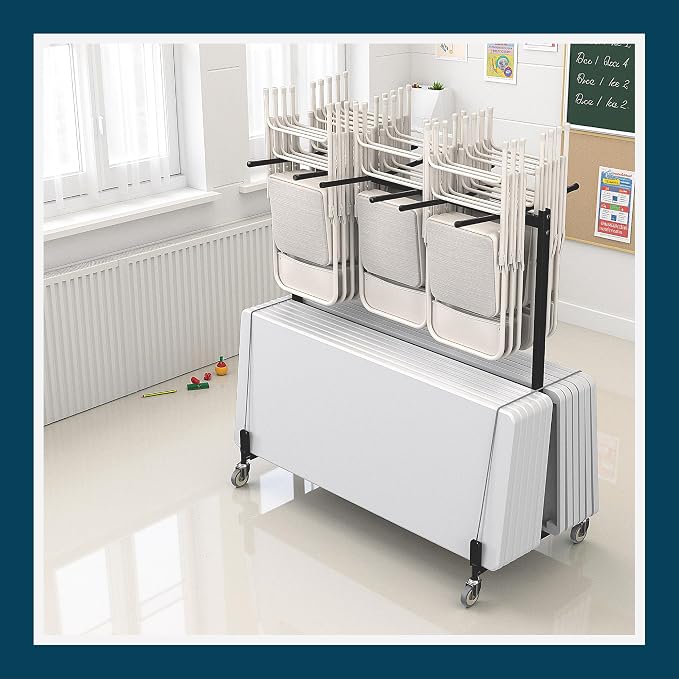 OEF Furnishings OEF42 Series Folding Table & Chair Cart, Heavy Duty Industrial - Image 14
