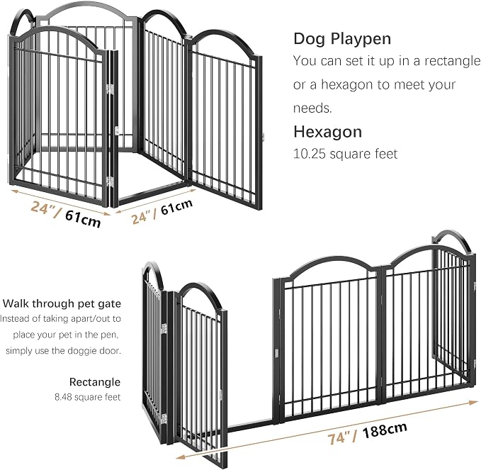 BHG Metal No-Assembly Freestanding Dog Gate - Image 5