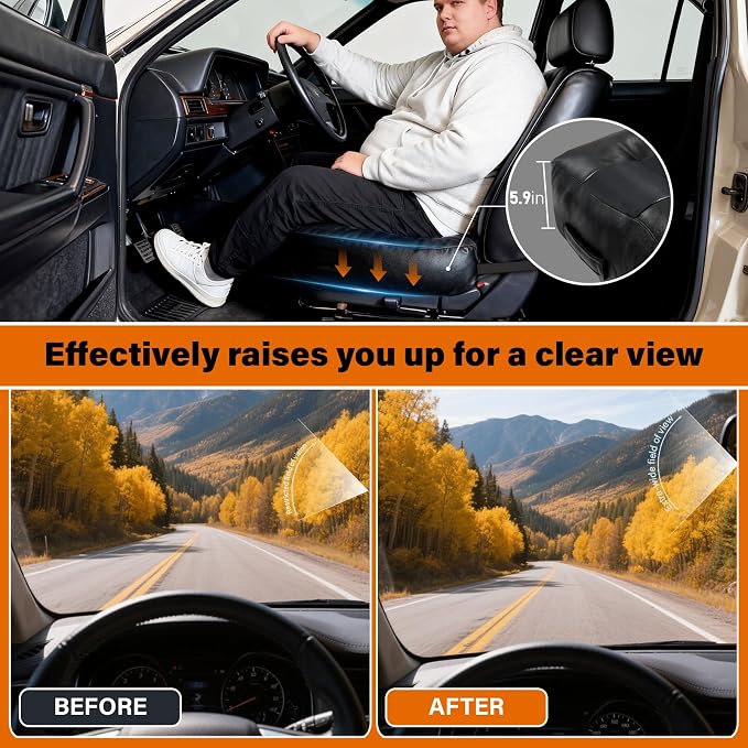 Adult Booster Car Seat Cushion for Office Chair & Driving 17.7"x15.7"x5.9" - Image 3