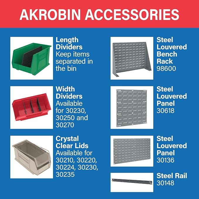 Akro-Mils 30239 AkroBins Plastic Storage Bins, Space-Saving Stackable Bins - Image 5
