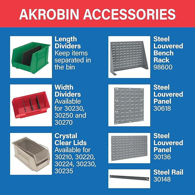 Akro-Mils 30220 AkroBins Plastic Storage Bins, Space-Saving Stackable Bins - Image 5