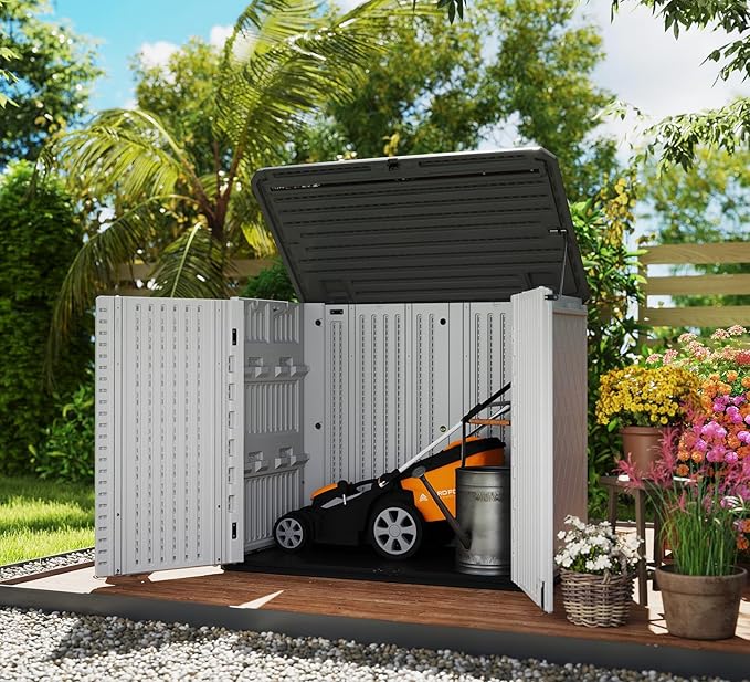 HOMSPARK Storage Shed Weather Resistance, 26 Cu.ft Capacity Horizontal Storage - Image 2