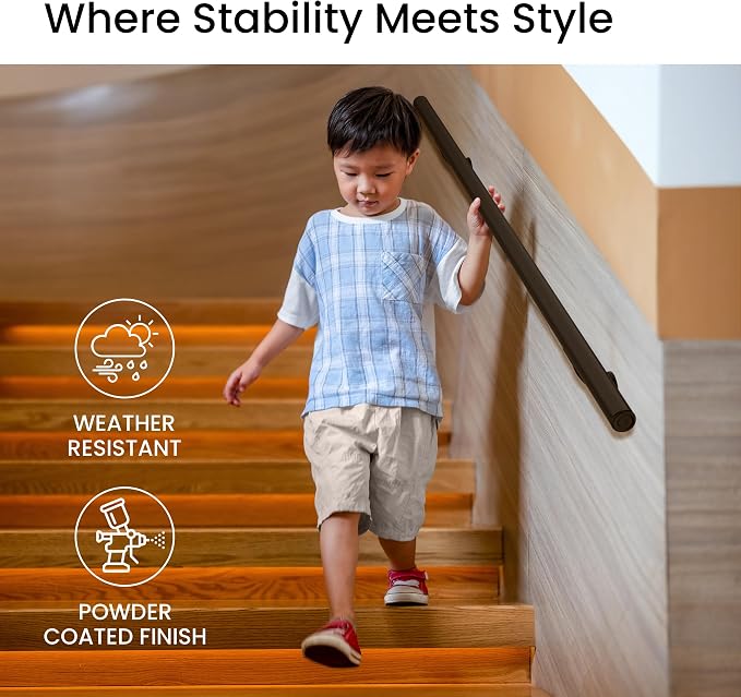 Meranti Aluminum Handrail for Indoor or Outdoor Steps and Stairs – Hand Rails - Image 5