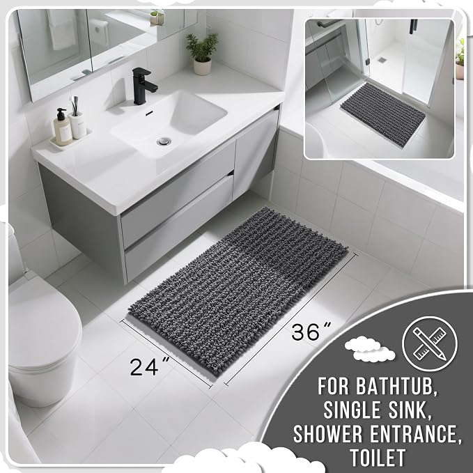 Yimobra Large Bathroom Rugs Non Slip Washable 36x24 Inch - Image 2