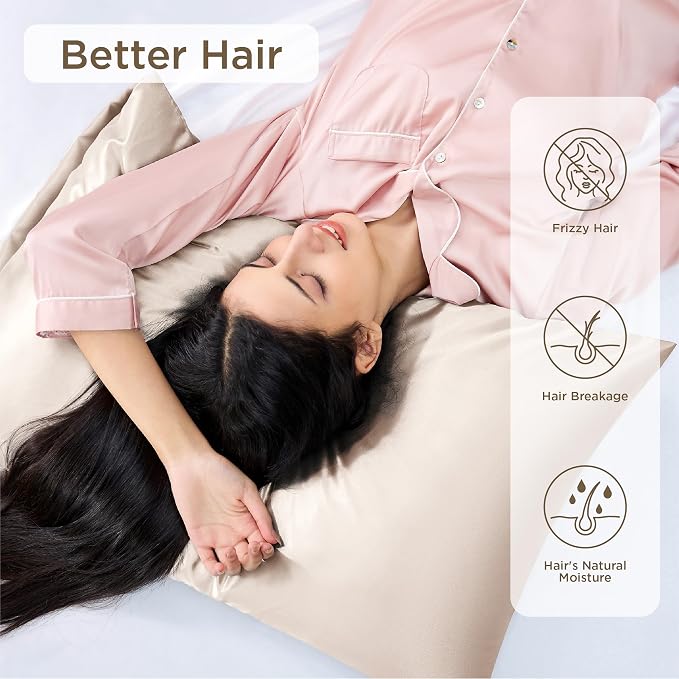 Bedsure Satin Pillowcase for Hair and Skin Queen - Field & Grace