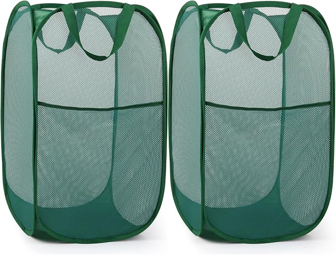 2 Pack Durable Collapsible Laundry Baskets by Bemkoo
