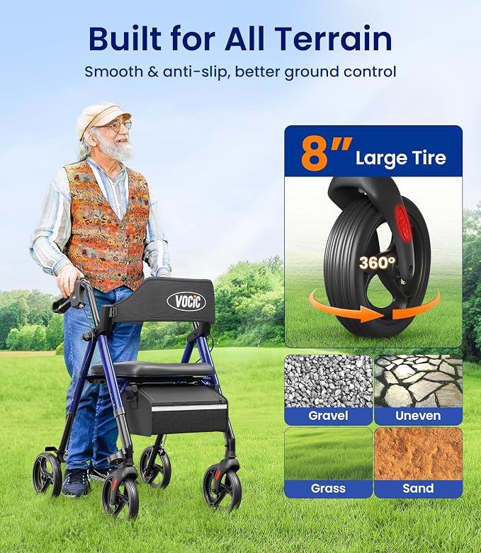 VOCIC Walkers for Seniors, Z21 Rollator Walker - Image 4