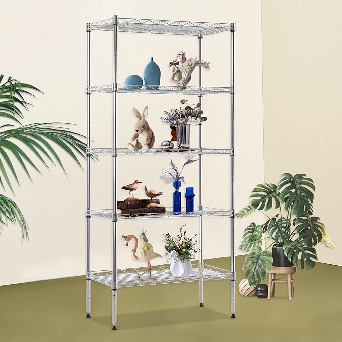 FDW 5 Tier 22L x 12W x 48H Pantry Shelves Adjustable Metal Shelves NSF Storage - Image 2