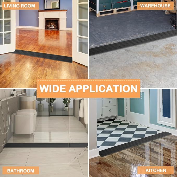 Threshold Ramps for Doorways Self-Adhesive Rubber Ramps for Door Threshold - Image 7