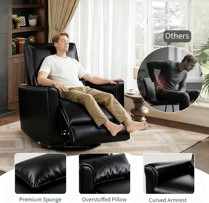 IDEALHOUSE Swivel Rocking Nursery Recliner Chair Rocker Recliner Glider Deep - Image 4