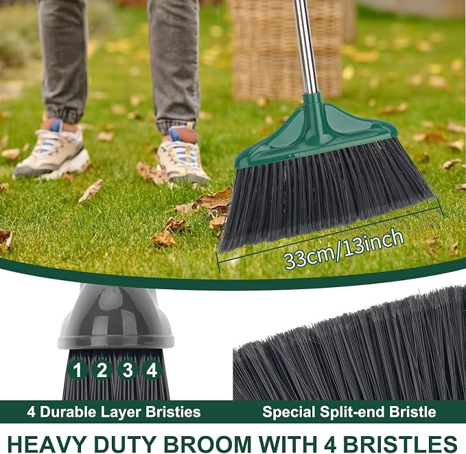 4 PCS Heavy Duty Broom Outdoor/Indoor Commercial Broom - Field & Grace