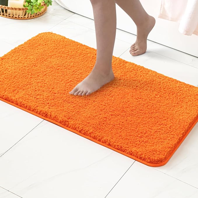 MIULEE Orange Bathroom Rug by MIULEE