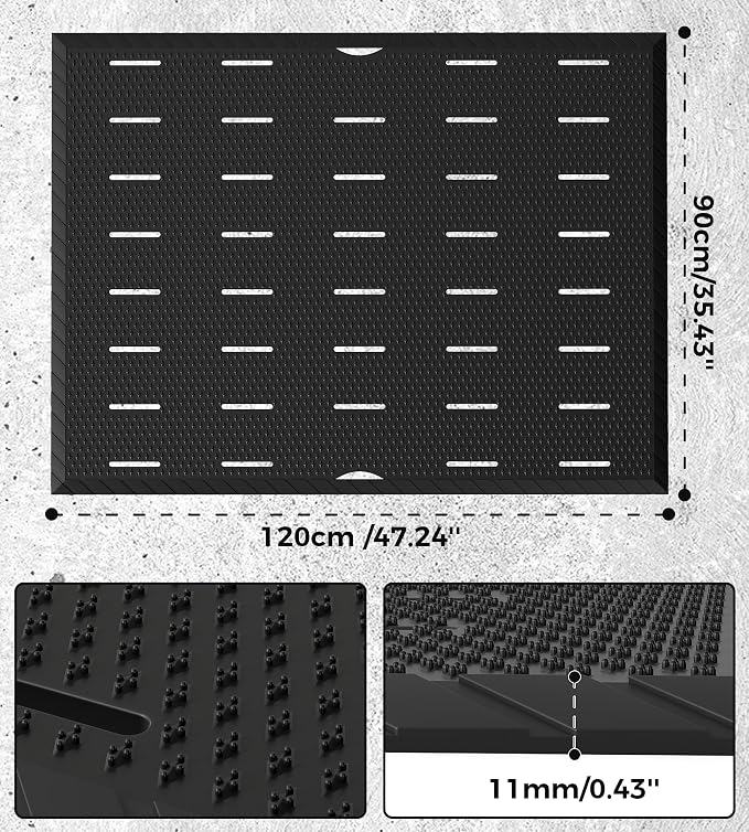 jxgzyy Commercial Rubber Mats for Floor 47.24'' x 35.43'', Heavy Duty Rubber - Image 4