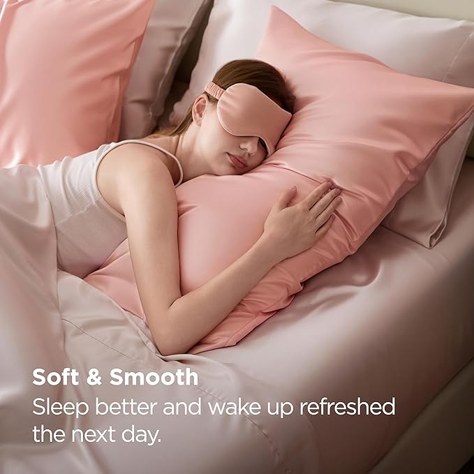 Bedsure Satin Pillowcases, Similar to Silk Pillow Cases Queen Size Set of 2 - Field & Grace