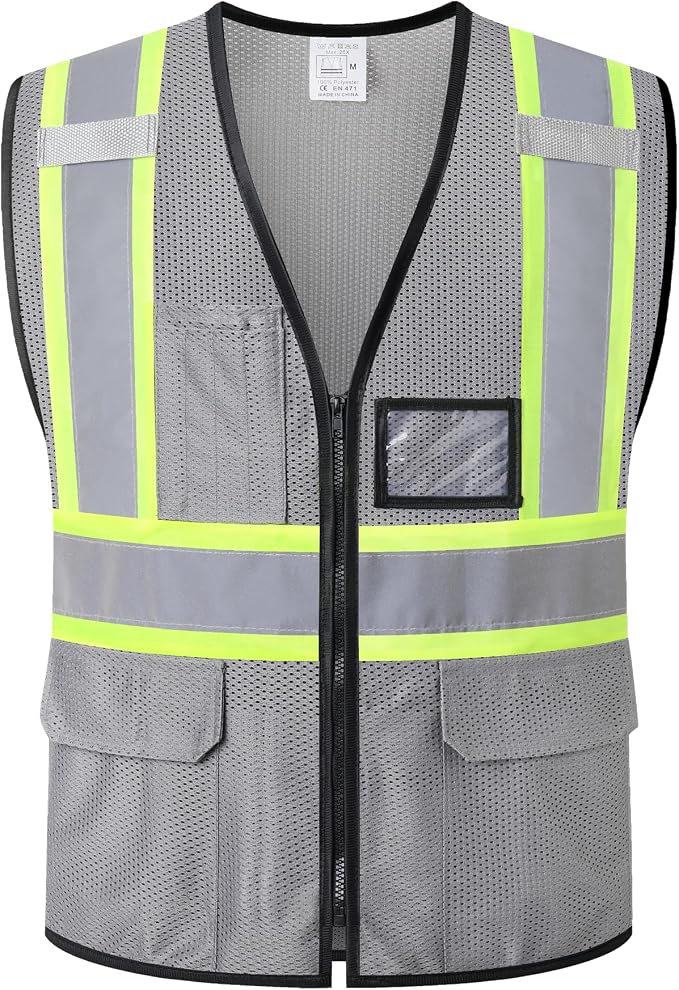 Reflective Safety Vest for Men Women Hi Vis Vest by HATAUNKI
