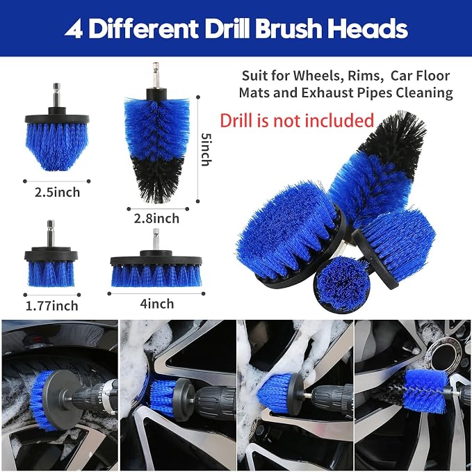 38Pcs Car Detailing Kit, Car Detailing Brush Set, Car Wash Cleaning Kit - Field & Grace