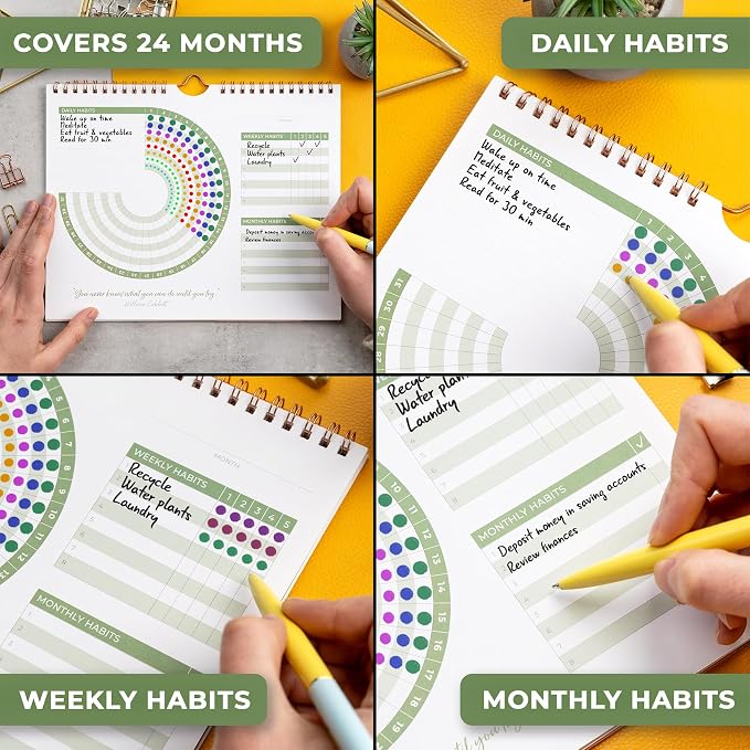 Clever Fox Habit Calendar Circle – 24-Month Inspirational Daily Habit Tracker - Image 3