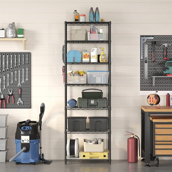 SONGMICS 7-Tier Storage Unit, Wire Shelving, Kitchen Metal Rack - Image 7
