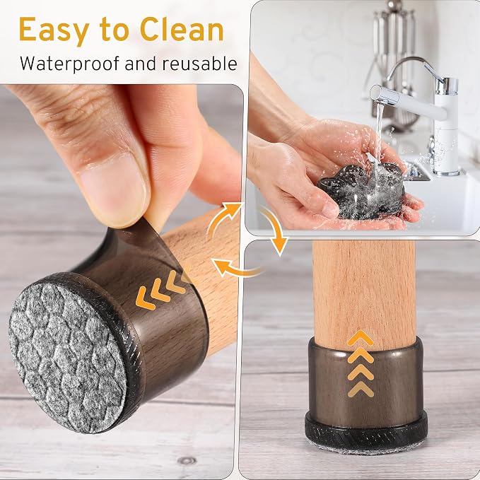 24PCS Round Chair Leg Floor Protectors, Furniture Sliders, Chair Leg Protectors - Image 6