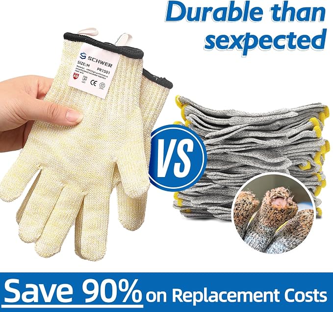 Schwer SlicePro ANSI A9 Cut Resistant Gloves, Food Grade Cutting Glove - Image 3