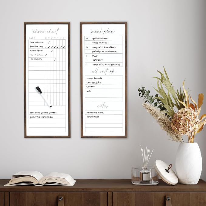 Sheffield Home Set of Two Family Planner Dry Erase Boards Featuring, Chore Chart - Field & Grace