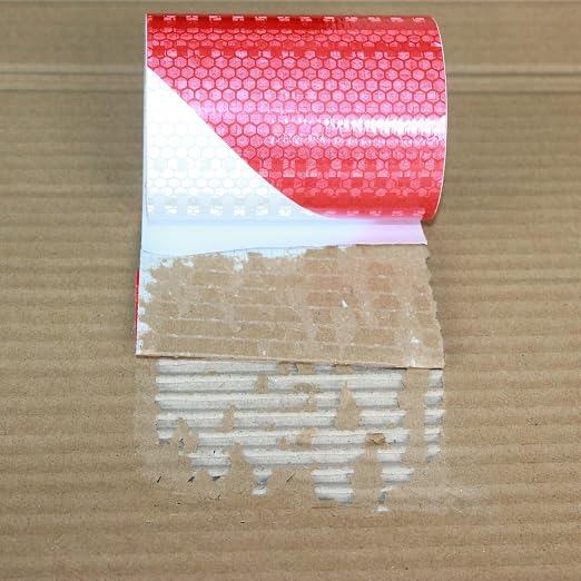 Reflective Tape Red and White 4 inch X 10 feet, Outdoor Waterproof Hazard - Image 2
