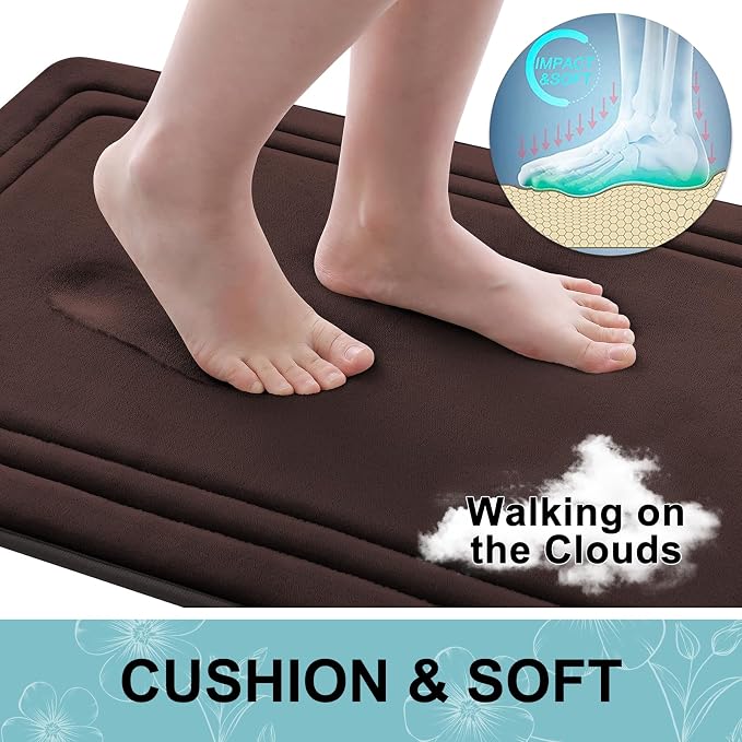 Grandaily Memory Foam Bath Mat Rug 30x20, Ultra Soft, Non-Slip and Absorbent - Image 4