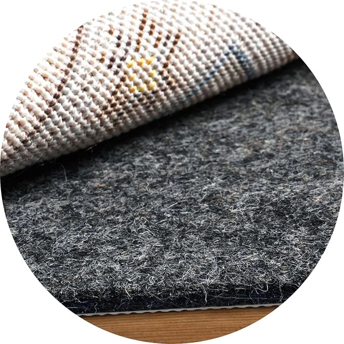BAGAIL Felt and Natural Rubber Backing Rug Pads 1/8” Thick, Round 4 Feet Non by BAGAILBASICS