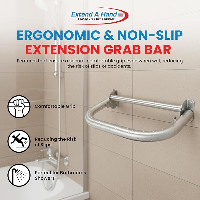 Extend-A-Hand Grab Bar Extension 16"x12"| Heavy-Duty Bathroom Safety Handrail - Image 5