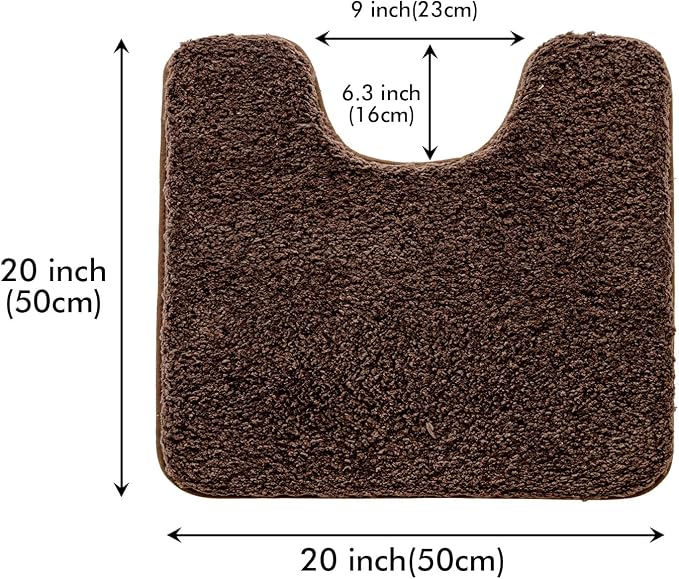 MIULEE Microfiber Toilet Bath Mat U-Shaped Contour Shaggy Rugs Non Slip Extra - Image 2