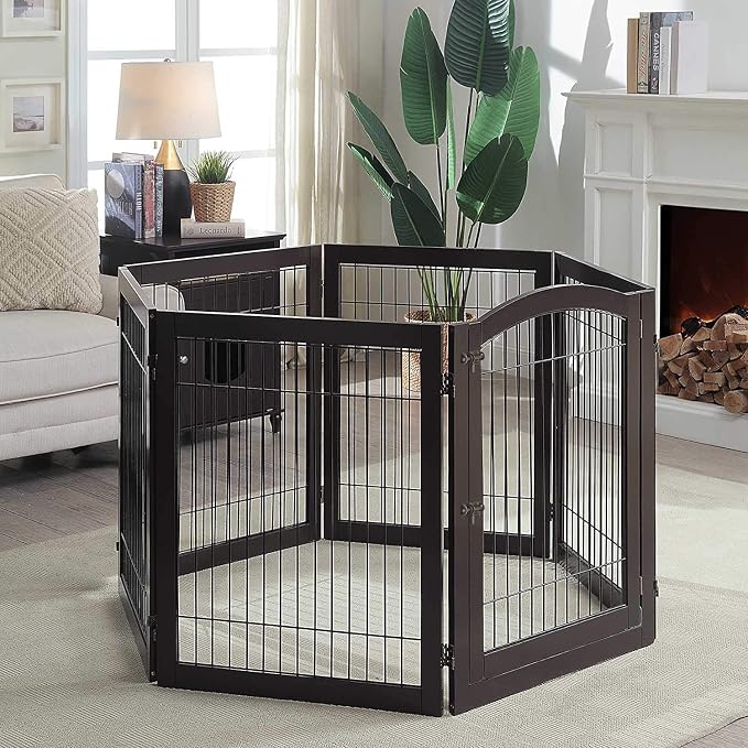 unipaws 144" Extra Wide Dog Gate and Pet Playpen, Free Standing Tall Dog Fence - Image 3
