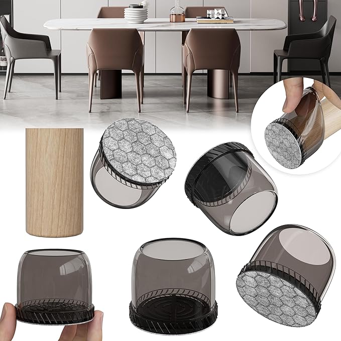 24PCS Round Chair Leg Floor Protectors, Furniture Sliders, Chair Leg Protectors by Indemo