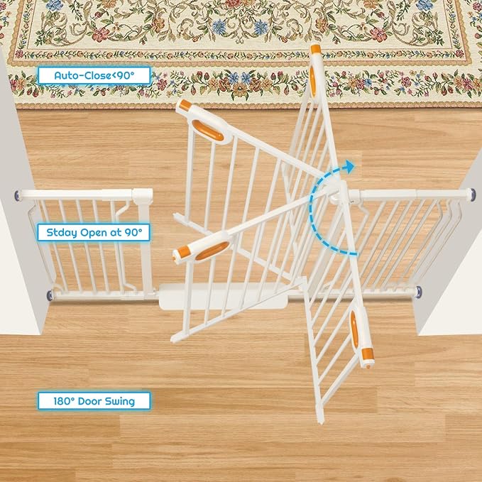 Stair Baby Gate 57-66 Inch, Extra Wide Safety Gate - Image 5