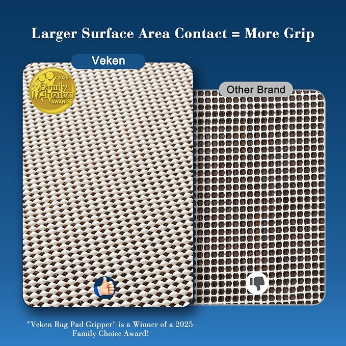 Veken 4x6 Ft Rug Pad Gripper for Hardwood Floors, Non Slip Rug Bedroom Pads for - Image 2