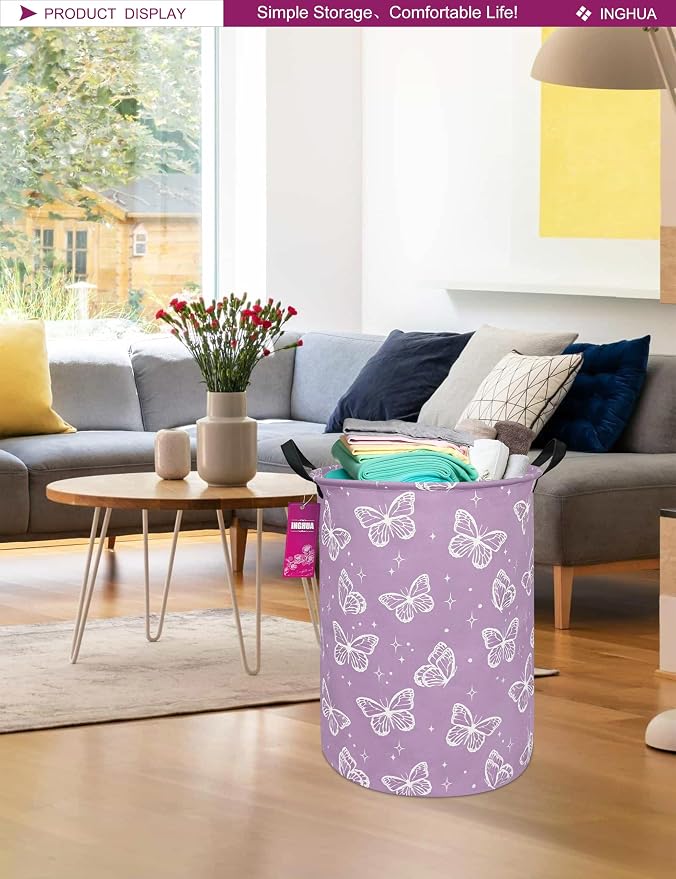 Laundry Hamper Large Canvas Fabric Lightweight Storage Basket/Toy - Image 4