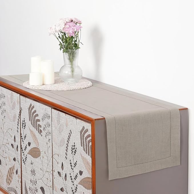 D'Moksha Homes Linen Natural Table Runner 36 Inches - Image 3