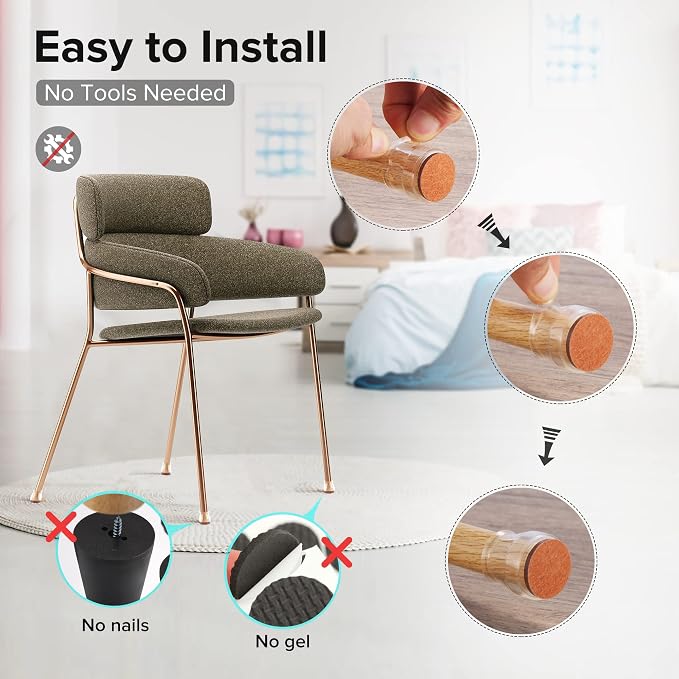 32PCS Upgraded Silicone Chair Leg Floor Protectors - Image 5
